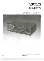 Technics - RSB-765 - Owners manual 